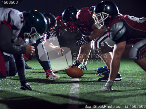 Image of american football players are ready to start