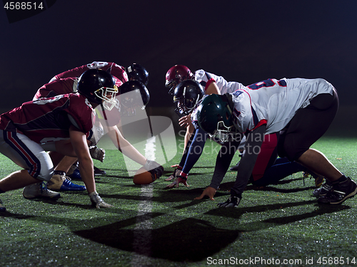 Image of american football players are ready to start