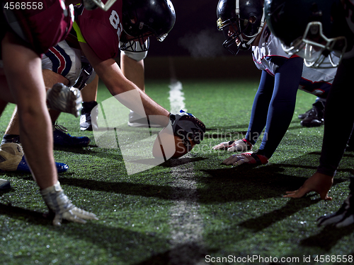 Image of american football players are ready to start