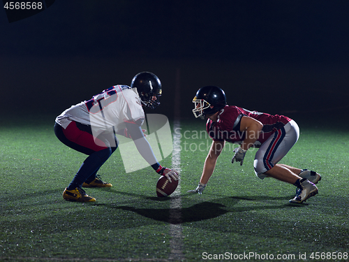 Image of american football players are ready to start