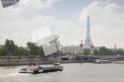 Image of Paris view - Alexander the third bridge over river Seine