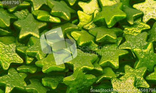 Image of Green Shiny Sugar Stars