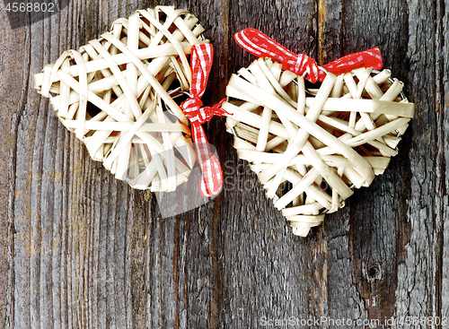 Image of Two Wicker Hearts