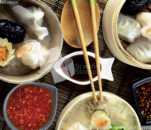 Image of Dim Sum in Bamboo Bowls