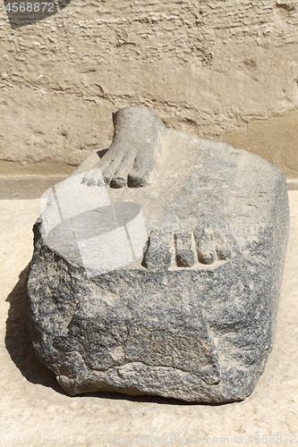 Image of Feet of old statue, Karnak Temple, Luxor, Egypt