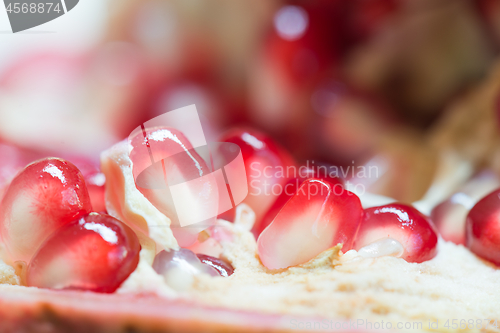 Image of Macro shooting of pomegranate grains