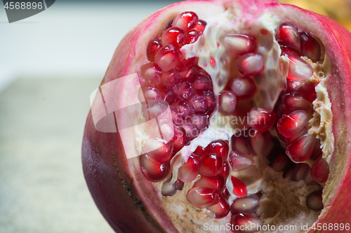 Image of Macro shooting of pomegranate grains