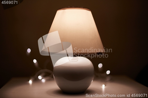 Image of Lamp on a nightstand