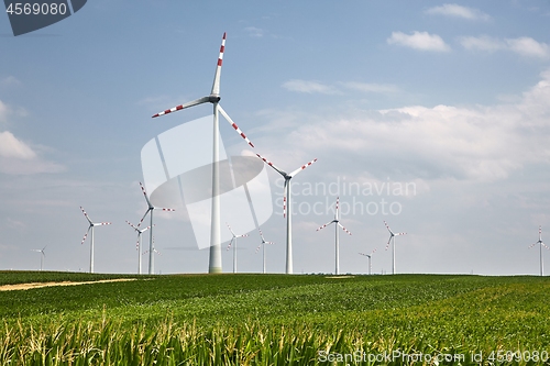 Image of Wind tubines spinning