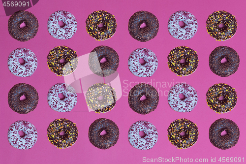 Image of Top view to the donuts