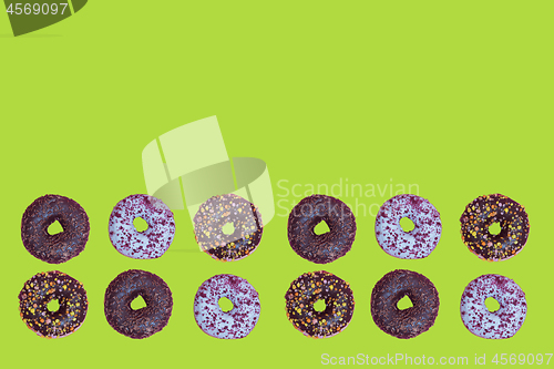 Image of Top view to the donuts