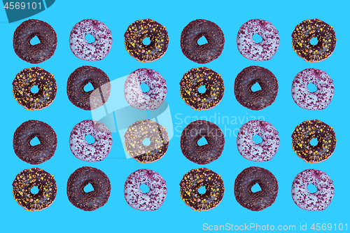 Image of Top view to the donuts