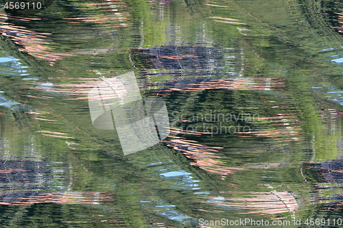 Image of Reflection of the coast on the surface of the water as seamless t