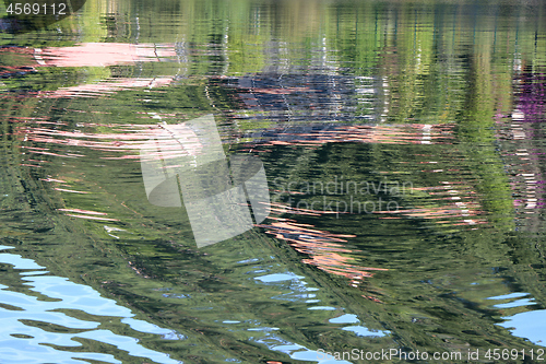 Image of Reflection of the coast on the surface of the water