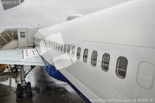 Image of Airliner fuselage closeup