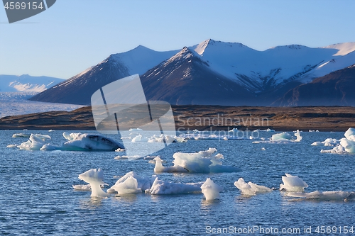 Image of Glacial lake with icebergs