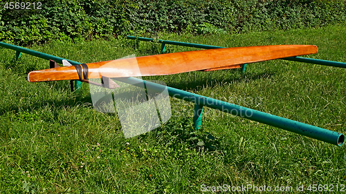 Image of Canoe turned upside down to dry