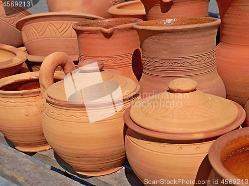 Image of Orange clay handmade pottery