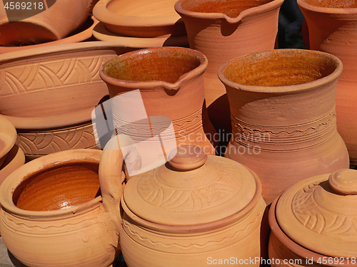 Image of Lots of clay pottery