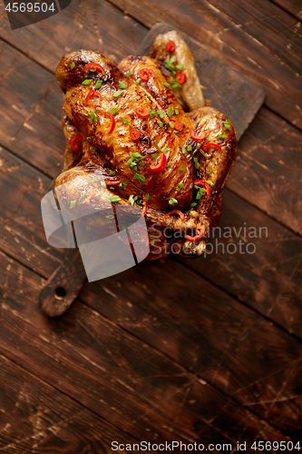 Image of Homemade roasted spicy chicken with chilli and chive