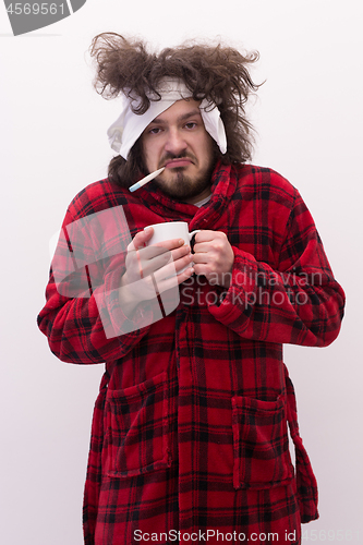 Image of Man with flu and fever