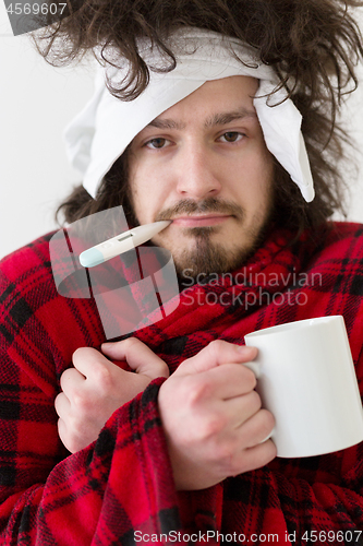 Image of Man with flu and fever