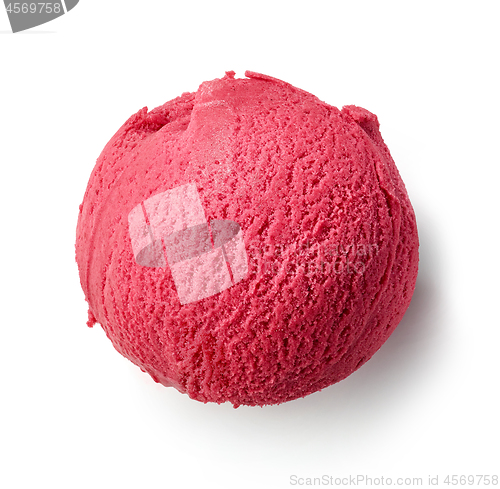 Image of raspberry sorbet on white background