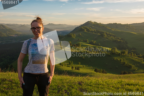 Image of Woman in Altai mountain