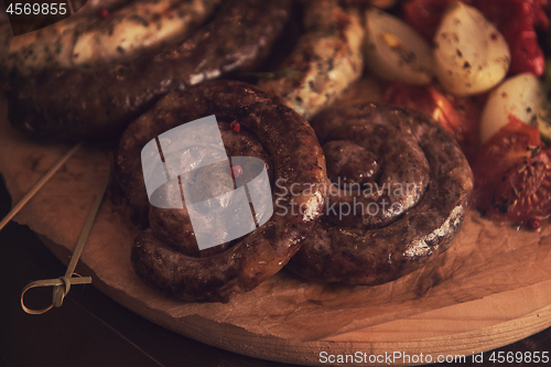Image of Grilled sausage with vegetables
