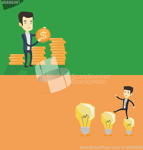 Image of Two business banners with space for text.