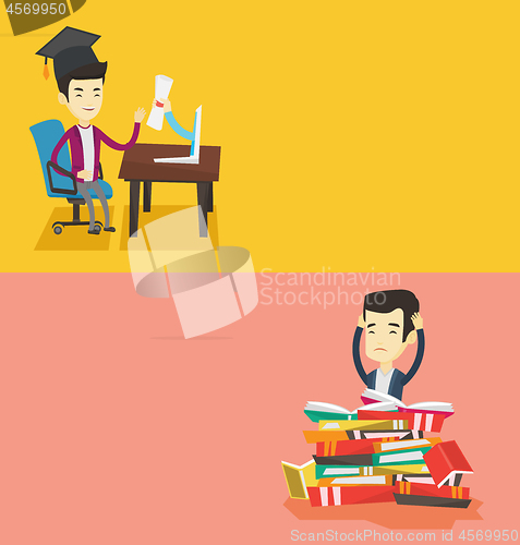 Image of Two educational banners with space for text.