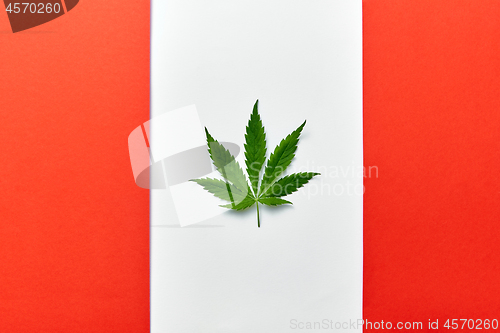 Image of Altered Canadian flag with green cannabis leaf