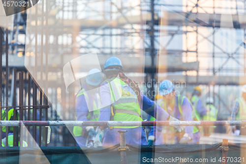 Image of Labor workers working on a construction site