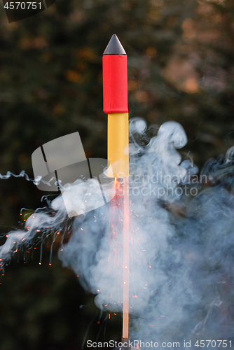 Image of Starting firework rocket