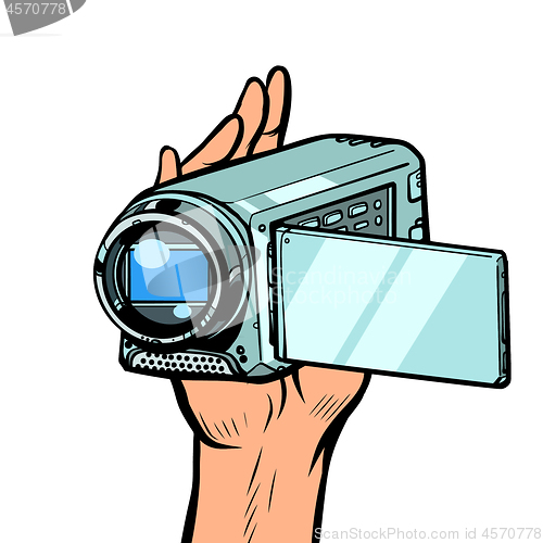 Image of portable hand-held video camera