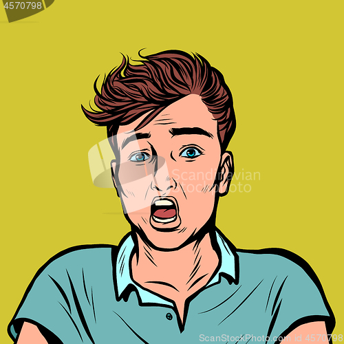 Image of a young man screams