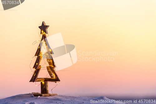 Image of Christmas tree on the beach in Australia