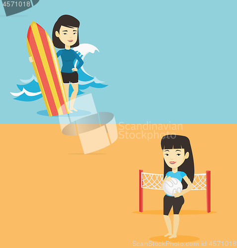 Image of Two sport banners with space for text.