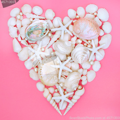 Image of Seashell Starfish and Pearl Heart