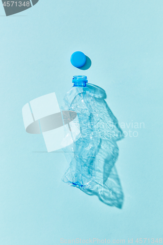 Image of Crumpled plastic bottle with shadows.