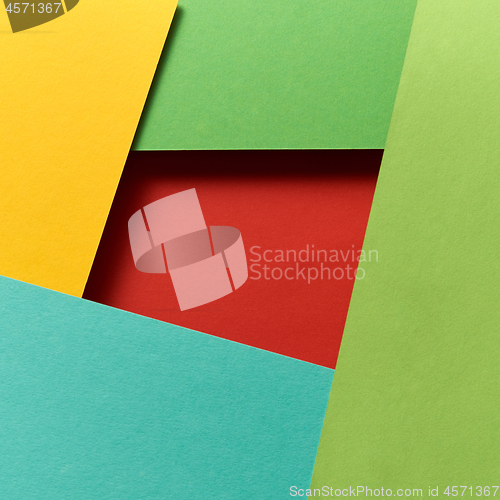 Image of Geometric frame from colorful paper with soft shadows.