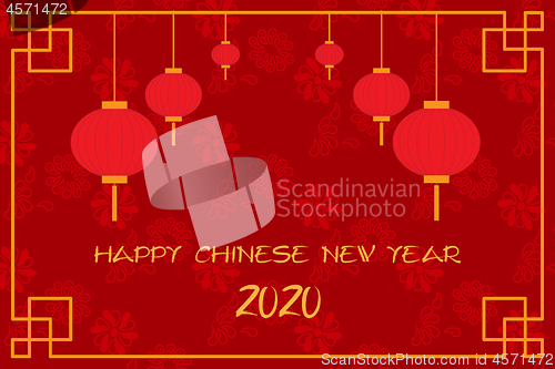 Image of Postcard with Chinese New Years Lanterns