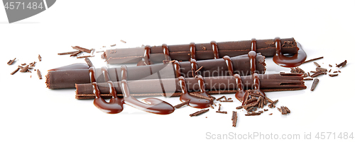 Image of chocolate sticks and chocolate sauce