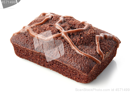 Image of brownie cake on white background