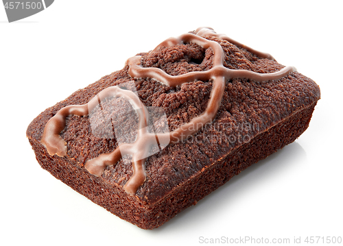 Image of brownie cake on white background