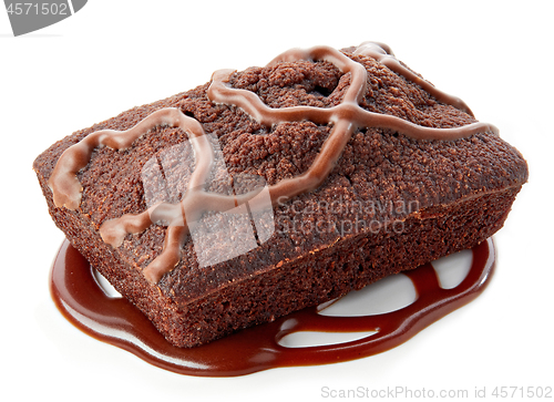 Image of brownie cake on white background