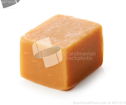 Image of caramel candy on white background