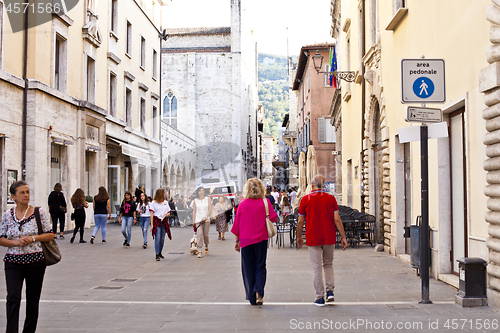 Image of Ascoli Piceno, Italy - September 9, 2019: People enjoying happy 