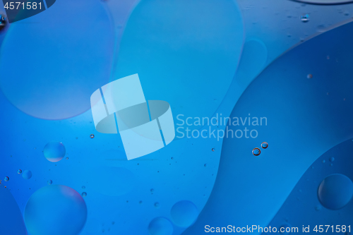 Image of Blue abstract background picture made with oil, water and soap