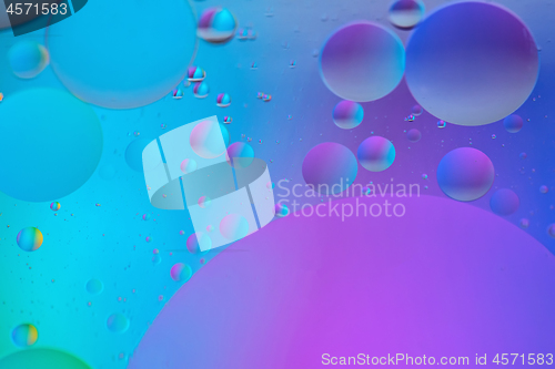 Image of Abstract defocused background picture made with oil, water and soap